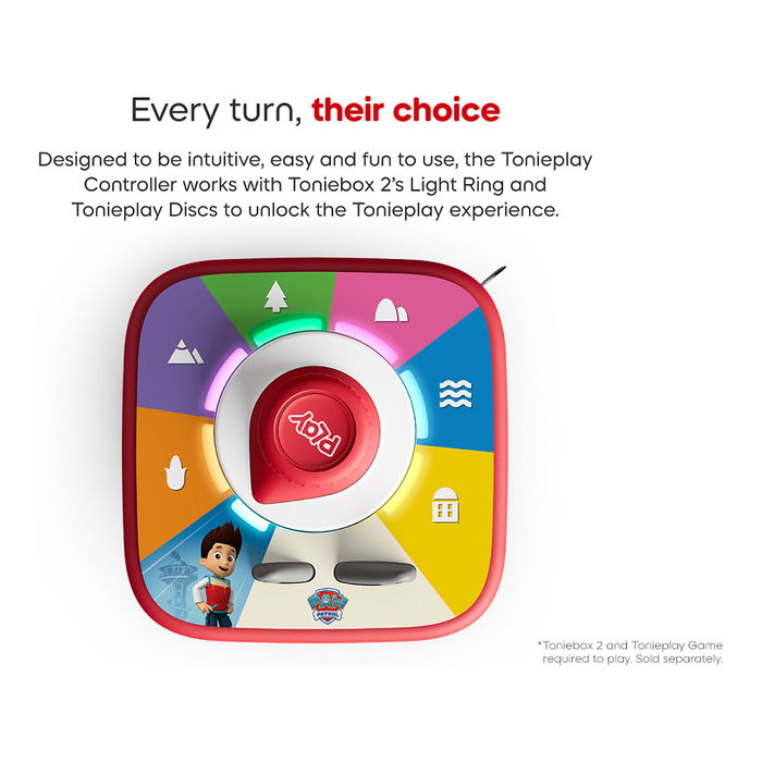 Tonies Tonieplay Controller 11002945 para Toniebox 2, Caja Musical de Juguete con Piezas Móviles, Rojo y Blanco, para Niños y Niñas +3 Años
