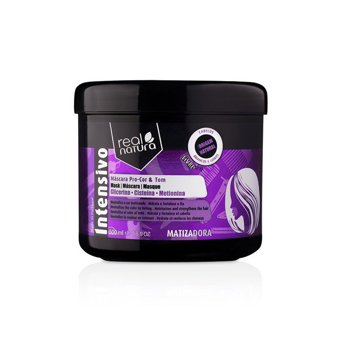 Real Natura Mascarilla Sem Sal Pro-Cor E Tom Matizante Cabello Blanco y Rubio 500ml Neutraliza Tono Amarillento Real Natura Mascarilla Sem Sal Pro-Cor E Tom Matizante Cabello Blanco y Rubio 500ml Neutraliza Tono Amarillento
