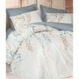 Aucune Juego de cama Azul 100% algodón con funda nórdica y 2 fundas de almohada