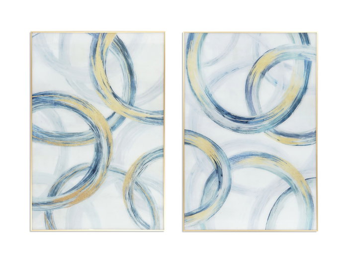 DKD Home Decor Cuadro de Cristal Abstracto 80x120 cm, Set de 2 unidades DKD Home Decor Cuadro de Cristal Abstracto 80x120 cm, Set de 2 unidades