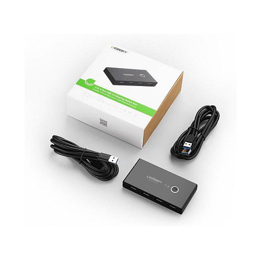 Ugreen Switchbox HUB Switch 4x USB 3.2 Gen 1 con 6 puertos USB Type-A, Negro Ugreen Switchbox HUB Switch 4x USB 3.2 Gen 1 con 6 puertos USB Type-A, Negro