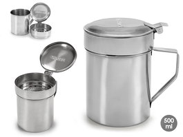 Kinvara Grasera Acero Inoxidable 500 ml Plata 12.5x12x10 cm para Pescado (Set de 24)