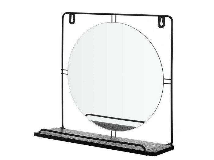 Giftdecor Espejo Estante Pared Negro 33.7 cm x 30 cm x 10 cm (Set de 4)