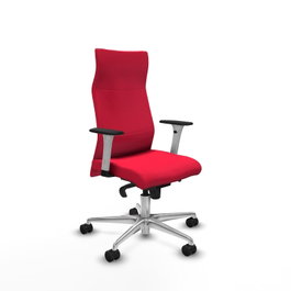PIQUERAS Y CRESPO Sillón Albacete Rojo con Mecanismo Sincro y Base de Aluminio