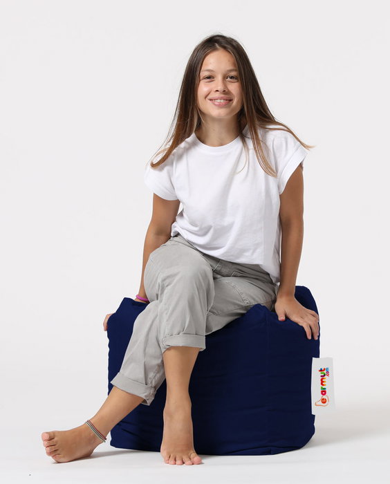 Atelier Del Sofa Puf de Jardín Impermeable Cuadrado Azul Oscuro 45x45x45 cm