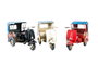 DKD Home Decor Vehículo de Decoración Metal Tuk-tuk Surtido de 3