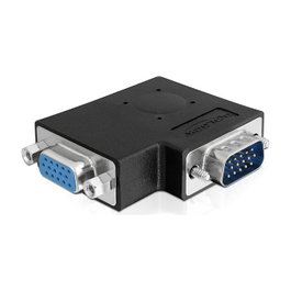 DeLOCK Adaptador VGA Macho a Hembra con Ángulo de 90° Lateral