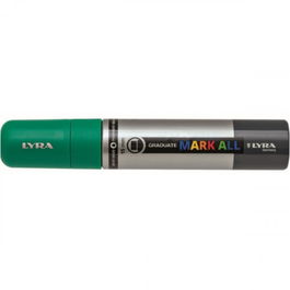 Lyra Marcador Permanente Mark All L6840063 Verde Esmeralda Punta Pincel 15mm 4 Piezas Secado Rápido Resistente al Agua y Luz