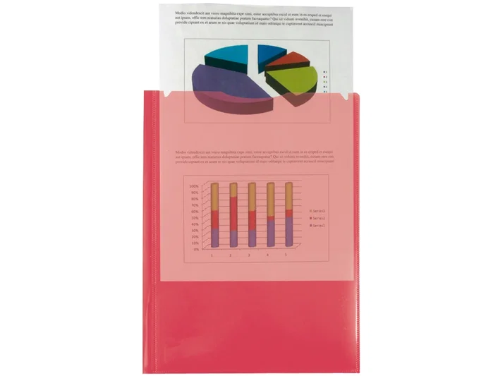Liderpapel Carpeta dossier con dos bolsas canguro roja DIN A4 Liderpapel Carpeta dossier con dos bolsas canguro roja DIN A4