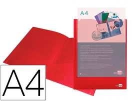 Liderpapel Carpeta dossier con dos bolsas canguro roja DIN A4