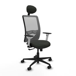 PIQUERAS Y CRESPO Silla de oficina Zulema con mecanismo Sincro, Negro y Gris