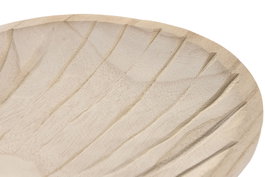 DKD Home Decor Centro de Mesa Hoja de Paulownia Marrón Natural