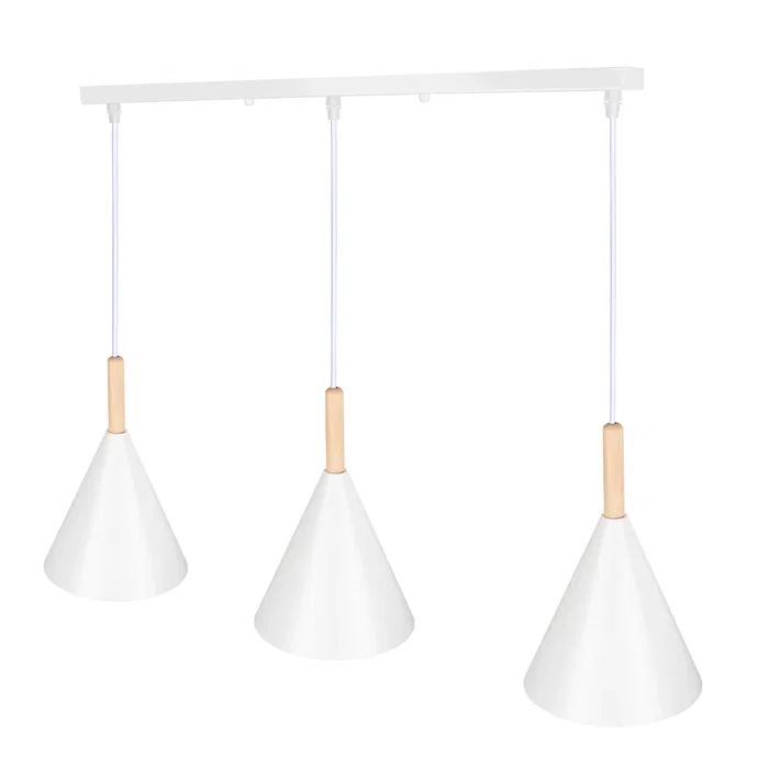 Lámpara Colgante "Madeleine" SKD-P130-3-W Metal y Madera Lámpara Colgante "Madeleine" SKD-P130-3-W Metal y Madera