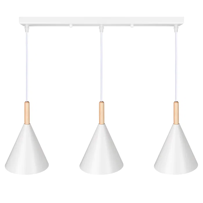Lámpara Colgante "Madeleine" SKD-P130-3-W Metal y Madera Lámpara Colgante "Madeleine" SKD-P130-3-W Metal y Madera
