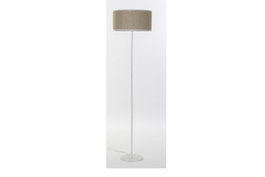 DKD Home Decor Lámpara de Pie Balines Blanco Beige 40x158x40 cm (2 Unidades) Ratán Metal Poliéster