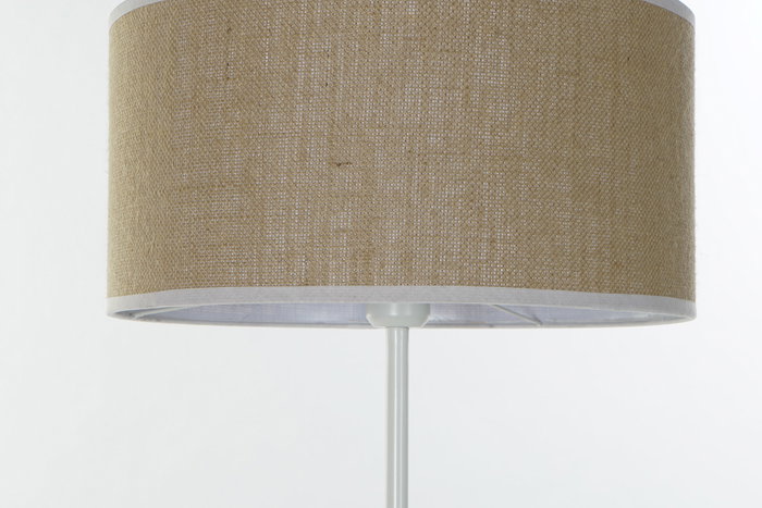 DKD Home Decor Lámpara de Pie Balines Blanco Beige 40x158x40 cm (2 Unidades) Ratán Metal Poliéster