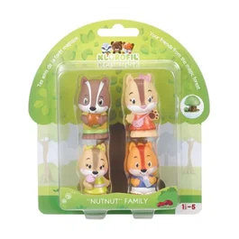 VULLI - Lote de 4 Personajes de la Familia Nutnut, Personajes Coleccionables para Niños y Niñas, Sophie La Girafe, a Partir de 18 Meses