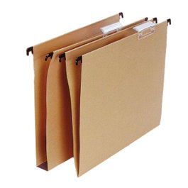 Grafoplas Carpeta colgante Kraft con visor superior y lomo en 'V' A4 - Pack 50 unidades