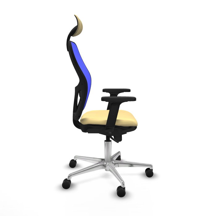 PIQUERAS Y CRESPO Silla de oficina Jorquera con mecanismo Sincro, Crema/Azul