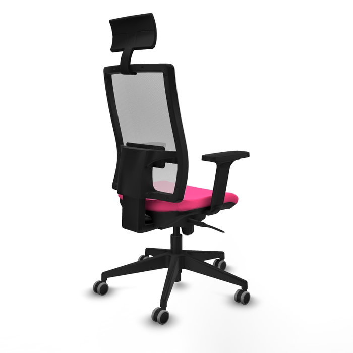 PIQUERAS Y CRESPO Silla de oficina Horna con Mecanismo Sincro, Rosa y Blanco