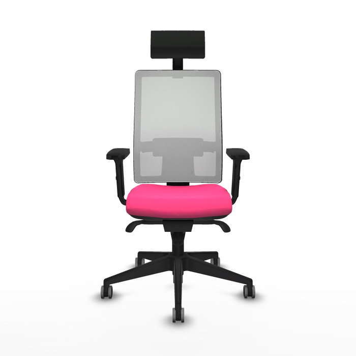 PIQUERAS Y CRESPO Silla de oficina Horna con Mecanismo Sincro, Rosa y Blanco