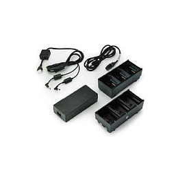 Zebra SAC-MPP-6BCHEU1-01 Cargador de batería Dual de 3 ranuras con cable en Y, Negro