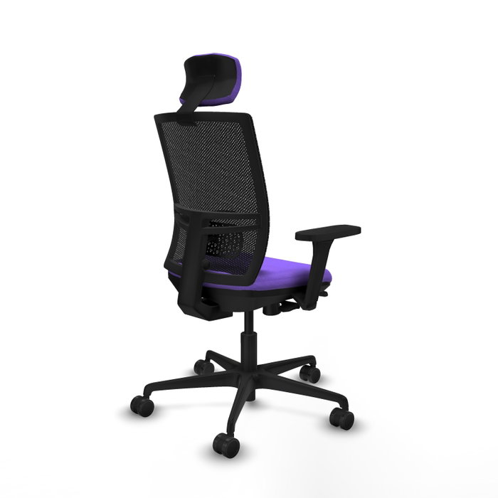 PIQUERAS Y CRESPO Silla de oficina Yunquera con mecanismo Sincro/Traslack, Lila y Negro