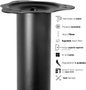 HERRAJES ALK Pata de mesa plegable de hierro negro mate 50mm