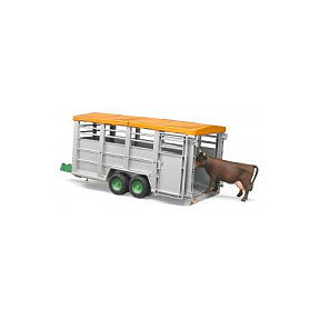 bruder Tráiler de transporte de ganado con 1 vaca (Verde, Gris) bruder Tráiler de transporte de ganado con 1 vaca (Verde, Gris)