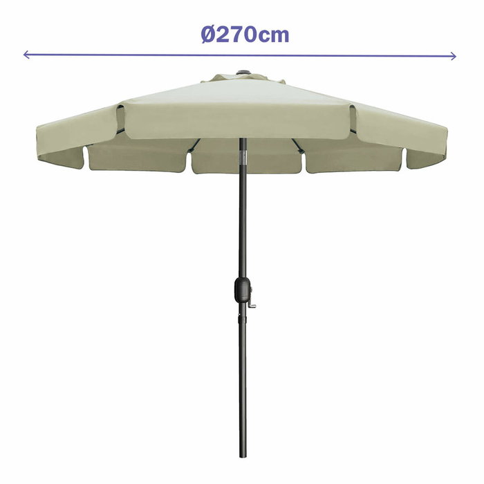 Marbueno Sombrilla de Acero de 270 cm Beige