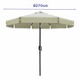 Marbueno Sombrilla de Acero de 270 cm Beige