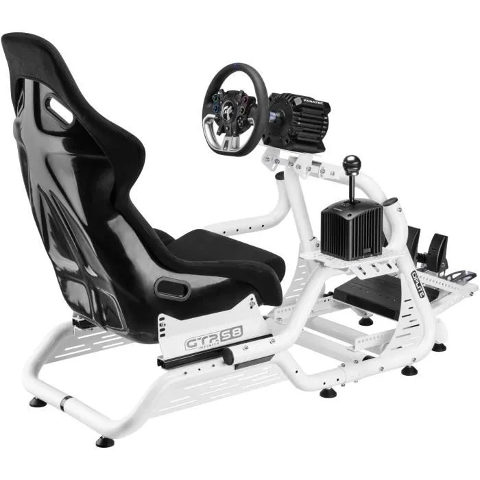 Oplite OPL3770031134469 - Soporte para Simulación de Vuelo y Carreras, Compatible con Cabina Full Force GTR S8, Frenos de Mano, Cajas de Cambios y Joysticks - Color Blanco