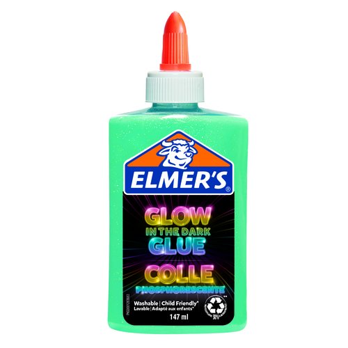 Cola Elmer´S Slime Brilla En La Oscuridad Lavable 147 Ml Azul Cola Elmer´S Slime Brilla En La Oscuridad Lavable 147 Ml Azul