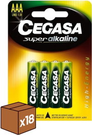 CEGASA Pack de 18 unidades de pilas Super Alcalina AAA LR3 (Blíster de 4 unidades)
