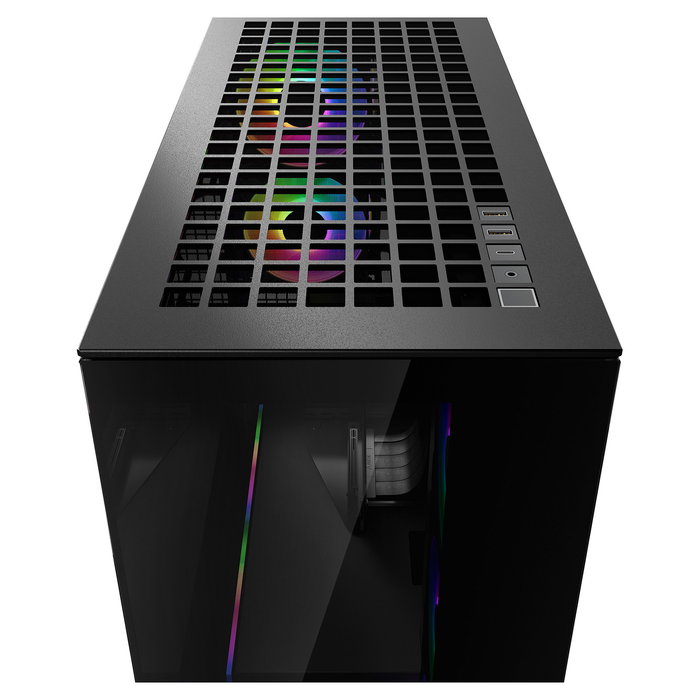 ARCTIC Xtender Caja PC Gaming Mid-Tower, Negro Cristal Templado Espejo, Soporte EATX, Montaje Vertical GPU, 6 Bahías, 7 Ranuras, Controlador Ventiladores ARGB 4-pin