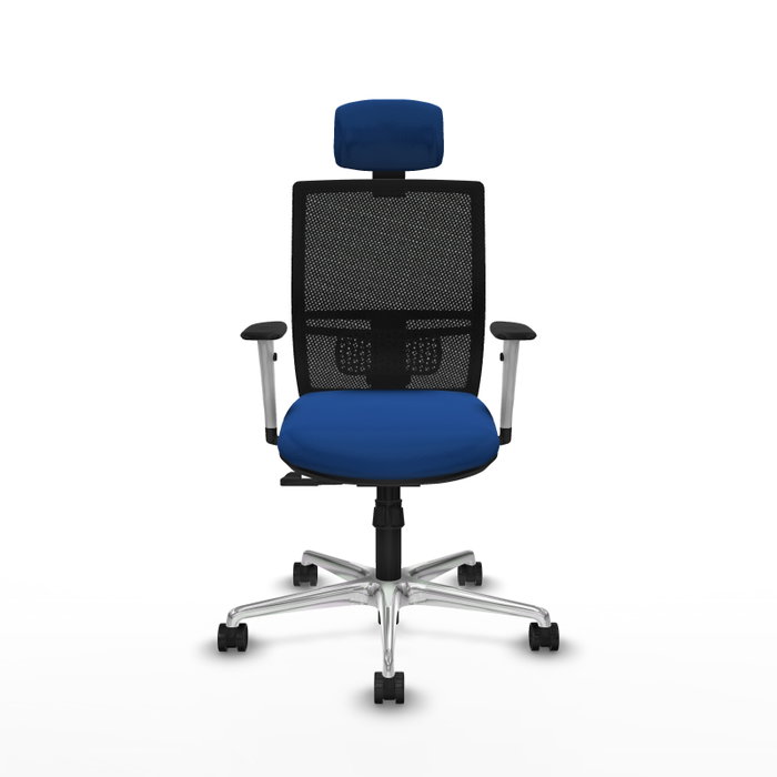 PIQUERAS Y CRESPO Silla de oficina Yunquera con mecanismo Sincro, Azul y Negro
