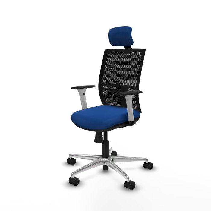 PIQUERAS Y CRESPO Silla de oficina Yunquera con mecanismo Sincro, Azul y Negro