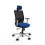 PIQUERAS Y CRESPO Silla de oficina Yunquera con mecanismo Sincro, Azul y Negro