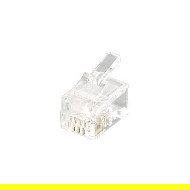EQUIP 121111 Conector Modular RJ11 4P4C Transparente 100 Piezas