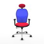 PIQUERAS Y CRESPO Silla de oficina Jorquera con mecanismo Sincro/Traslack, Rojo y Azul