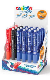 Carioca Opps Retráctil Bolígrafo Tinta Borrable 0.7 mm Colores Surtidos Expositor 24 Ud