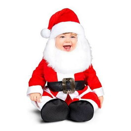 My Other Me Disfraz Santa con Barba y Sonido Rojo Talla 7-12 M