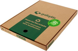 GRAFOPLAS Caja de 100 fundas multitaladro PP cristal 70 micras con 70% recicladas