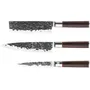 Forged FOR8720039623675 Juego de Cuchillos Forjados Brutos Acero Japonés 440c Mango Madera Dalbergia 3 Piezas