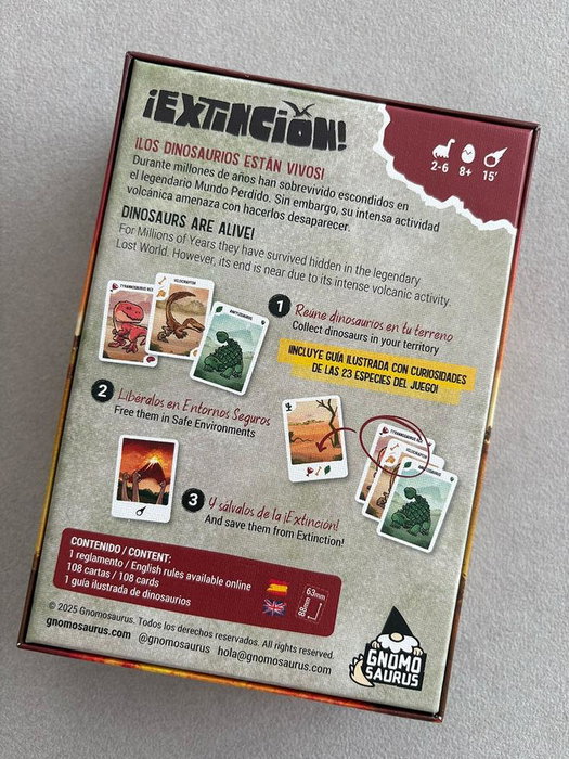 Tranjis Games - Juego de Cartas de Mesa Extinción - Dinosaurios, 2-6 Jugadores, +8 Años, 15 Min, 108 Cartas Ilustradas