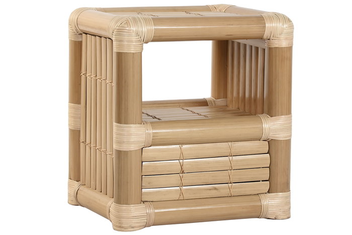 DKD Home Decor Mesita de Noche Tropical Bambu Ratan Natural 50 x 40 x 55 cm DKD Home Decor Mesita de Noche Tropical Bambu Ratan Natural 50 x 40 x 55 cm