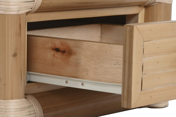 DKD Home Decor Mesita de Noche Tropical Bambu Ratan Natural 50 x 40 x 55 cm DKD Home Decor Mesita de Noche Tropical Bambu Ratan Natural 50 x 40 x 55 cm