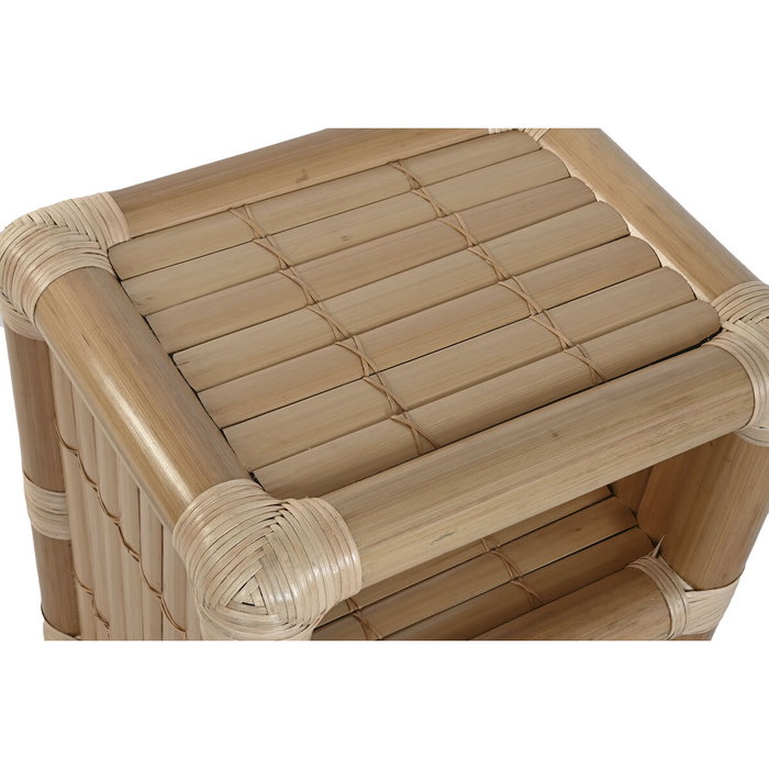 DKD Home Decor Mesita de Noche Bambú y Ratán Natural