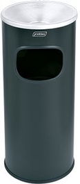 PROBBAX - AT-2030-BLA - Papelera de interior con cenicero - 25 cm de Ø x 65 cm de alto 30L - Negro