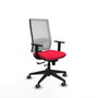 PIQUERAS Y CRESPO Silla de oficina Horna con mecanismo Sincro/Traslack, Rojo/Blanco